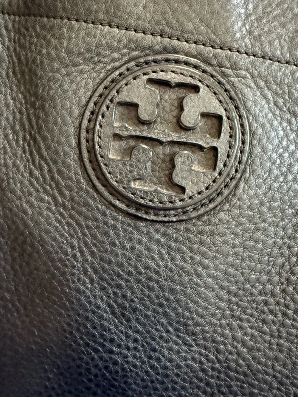 Tory Burch Black Pebbled Leather Crossbody Shoulder Bag